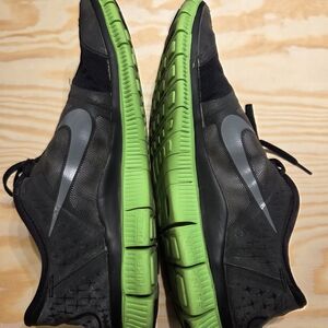 Nike Free Run+ 3 Shield Running Shoes | Black/Dark Grey-Electric Green (Size 12)